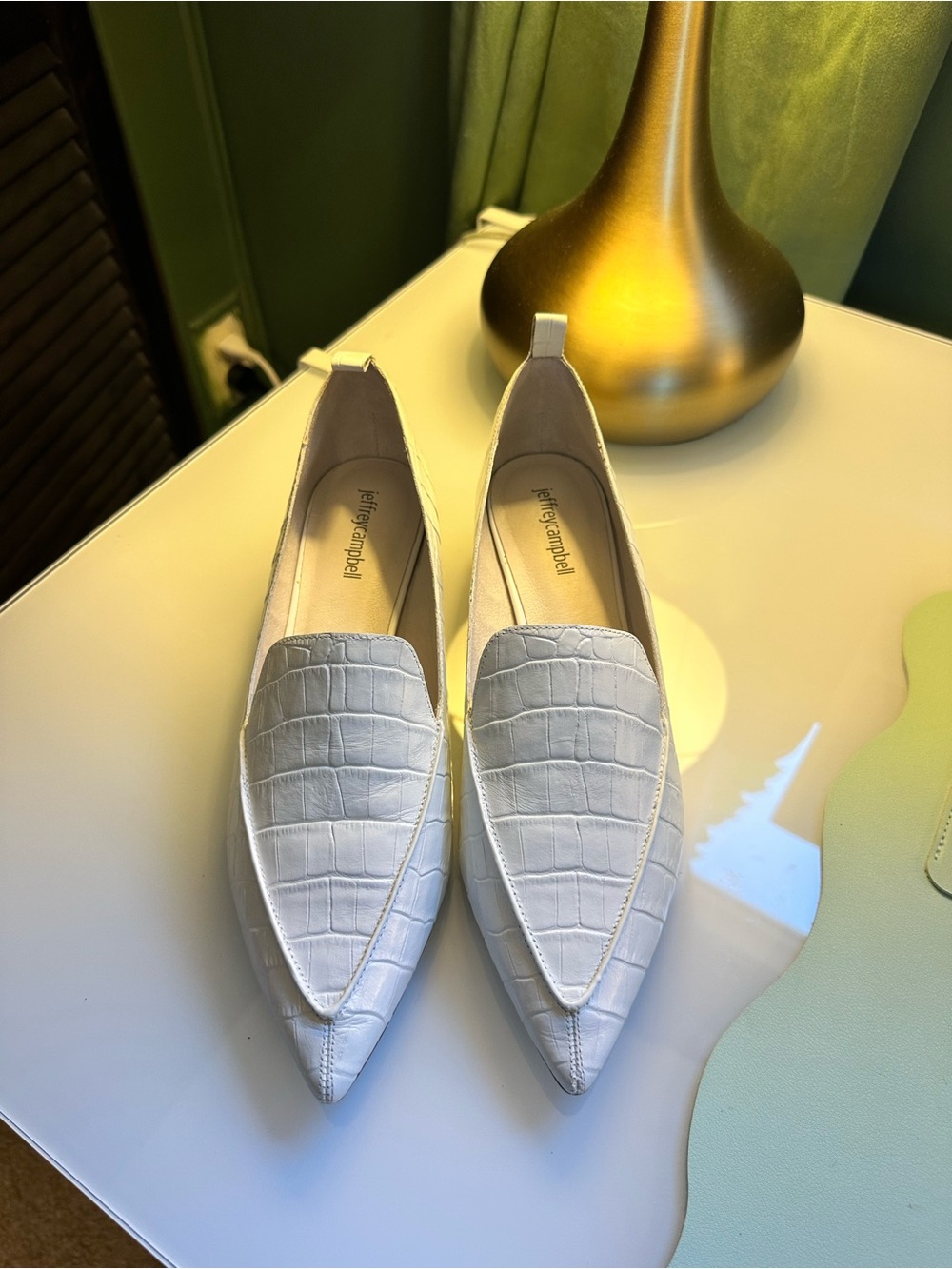 Jeffrey Campbell Leather Loafers With Wooden Heel, Size 9 - Picture 3 of 6